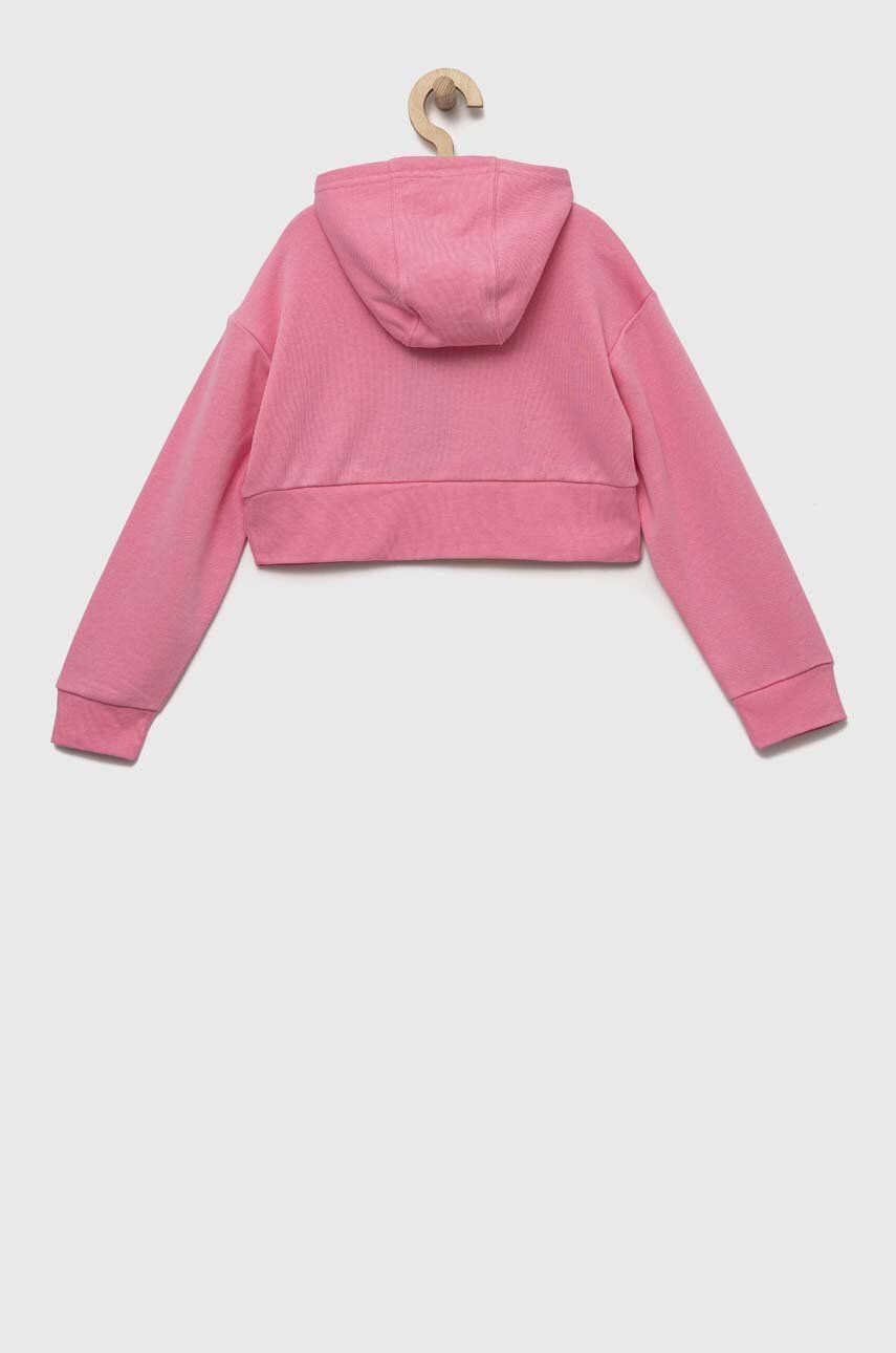 Adidas Originals Bluza Copii Culoarea Roz, Cu Glugă, Cu Imprimeu