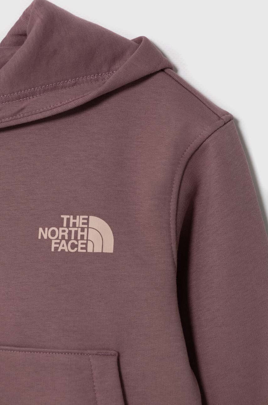 Dječja Dukserica The North Face G VERTICAL LINE HOODIE Boja: Ljubičasta, S Kapuljačom, S Tiskom