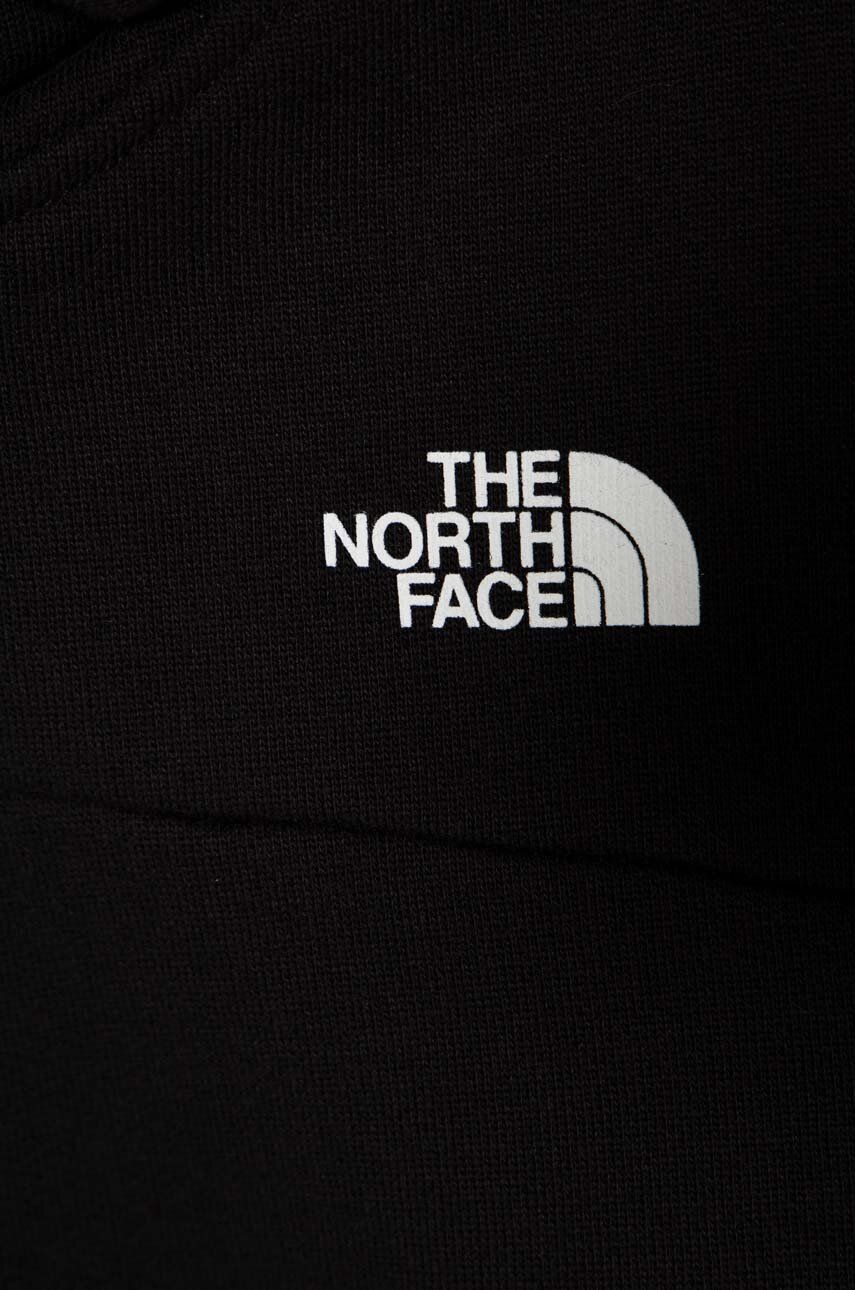 The North Face Hanorac De Bumbac Pentru Copii G DREW PEAK CROP P/O HOODIE Culoarea Negru, Cu Glugă, Neted
