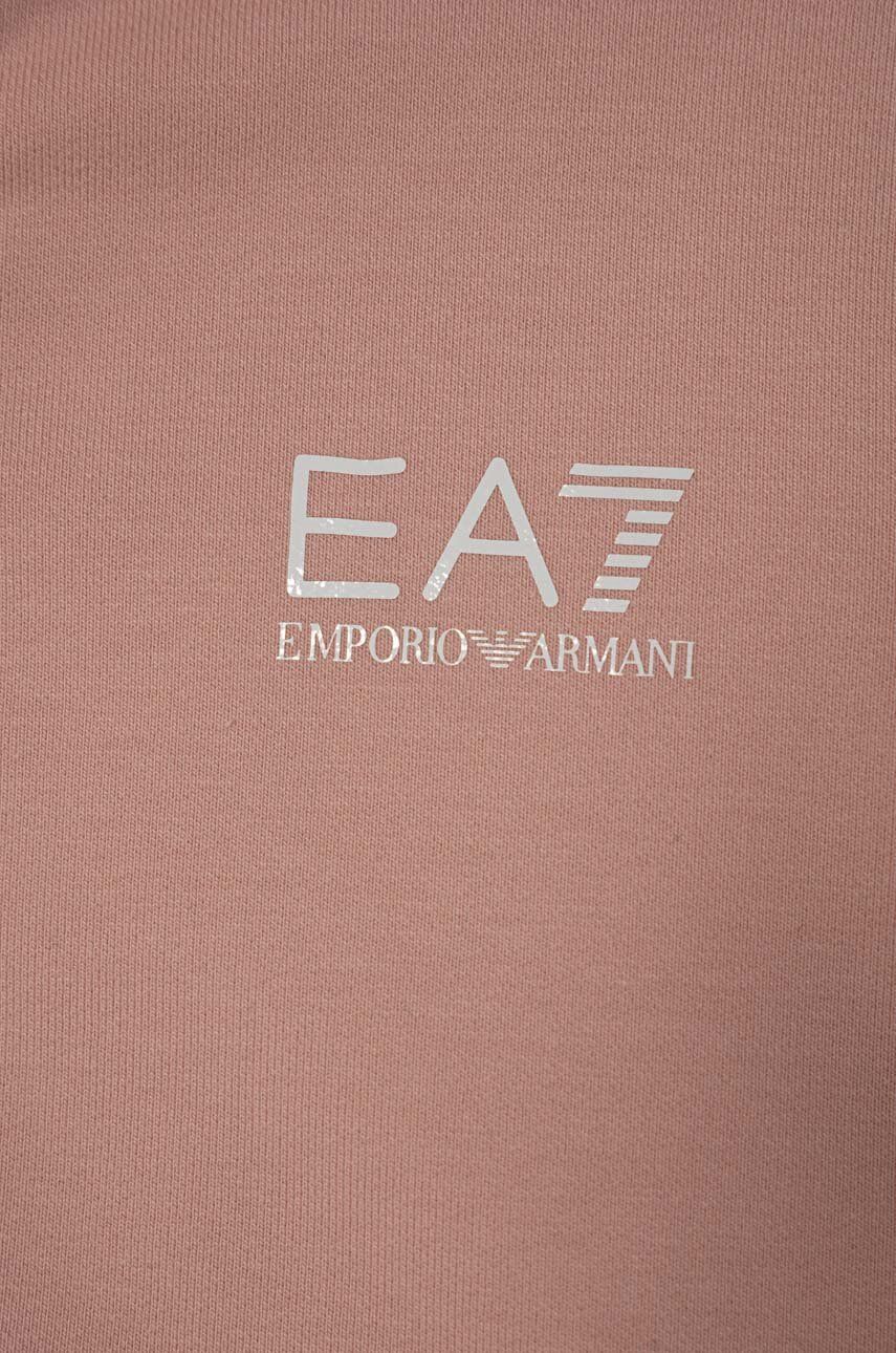 EA7 Emporio Armani Bluza Copii Culoarea Roz, Cu Imprimeu