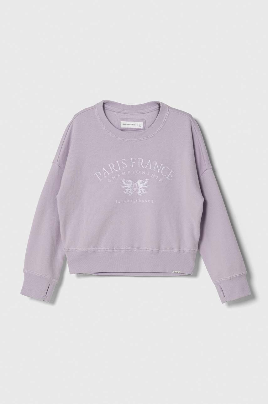 Abercrombie & Fitch bluza copii culoarea violet, cu imprimeu