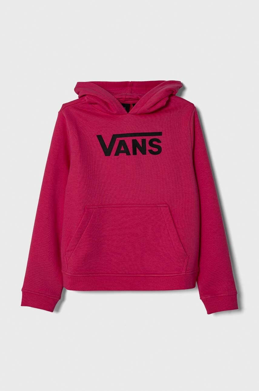 Vans Bluza Copii GR FLYING V HOODIE GIRLS Culoarea Roz, Cu Glugă, Cu Imprimeu