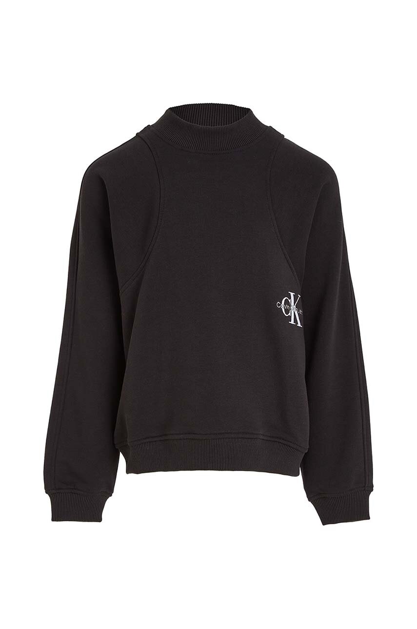 Детская кофта Calvin Klein Jeans цвет чёрный однотонная