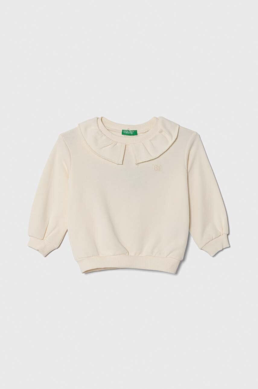 

Дитяча бавовняна кофта United Colors of Benetton колір бежевий однотонна