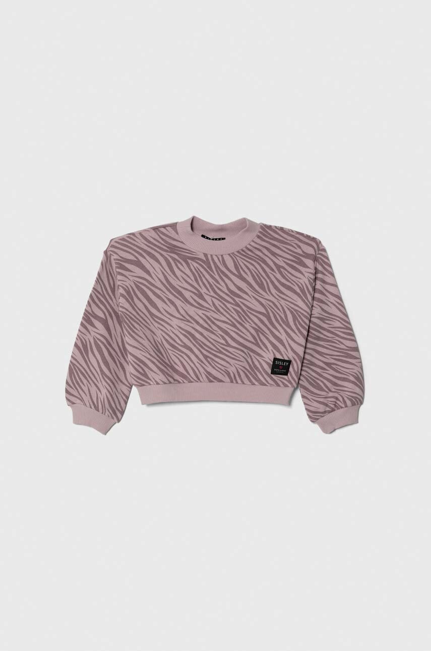 Детская хлопковая кофта Sisley цвет розовый узор Детская хлопковая кофта Sisley цвет розовый узор