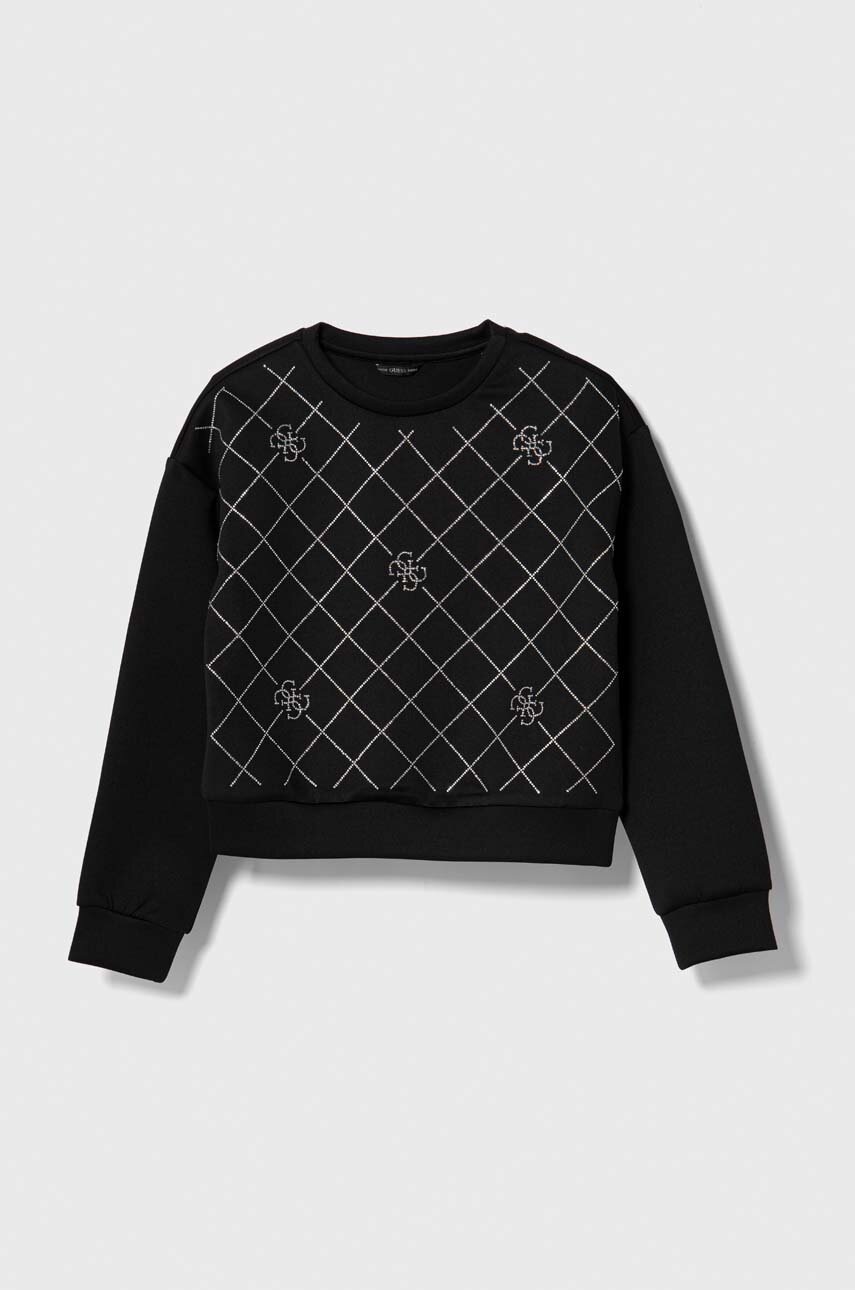 

Дитяча кофта Guess колір чорний з аплікацією