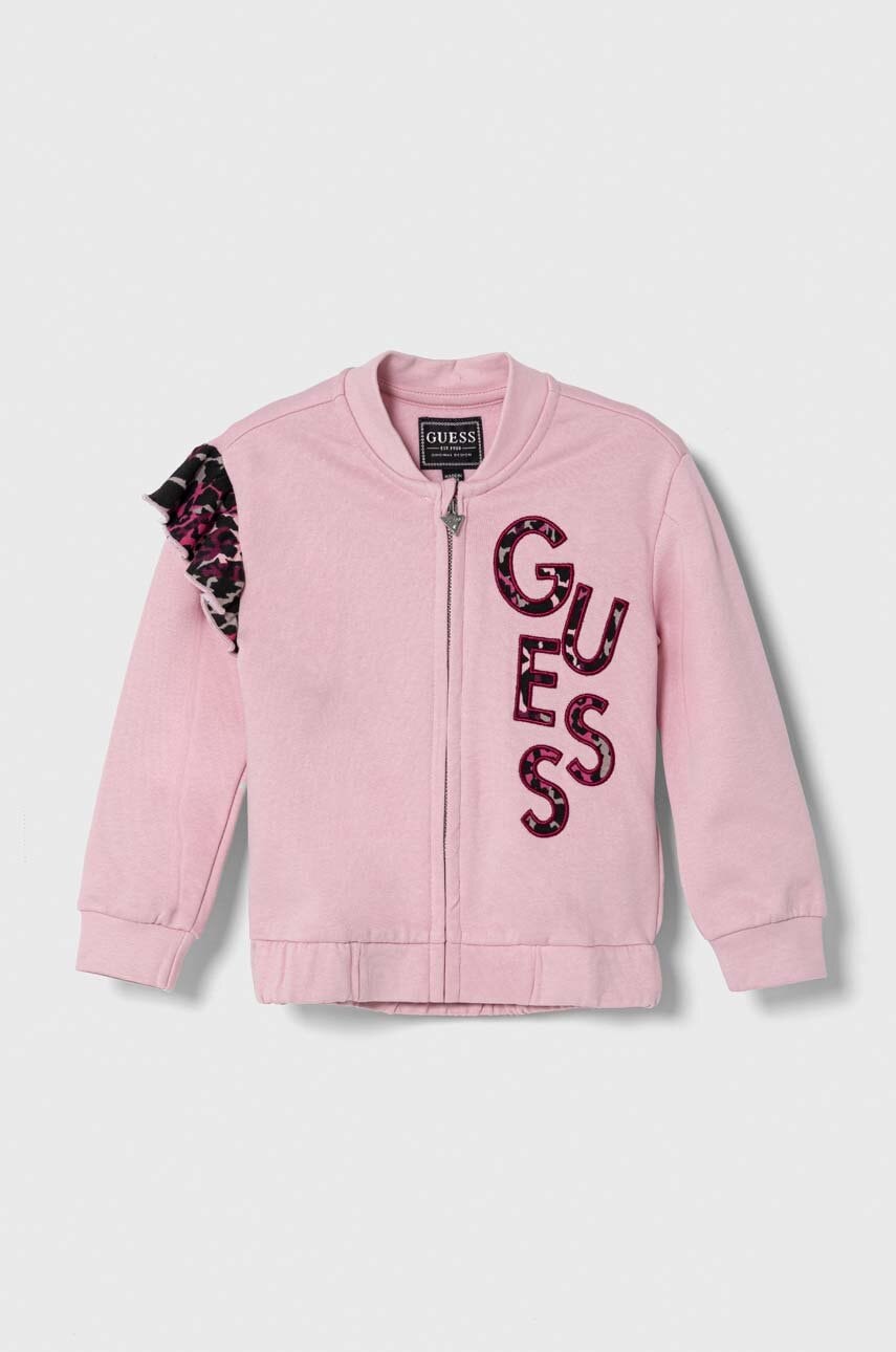 Детская хлопковая кофта Guess цвет розовый с принтом в Луцке Детская хлопковая кофта Guess цвет розовый с принтом в Луцке