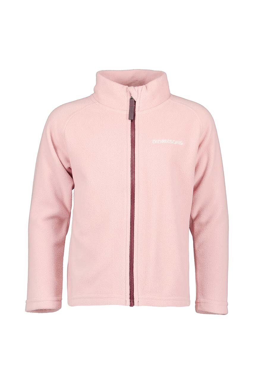 Детская кофта Didriksons MONTE KIDS FULLZIP цвет розовый однотонная