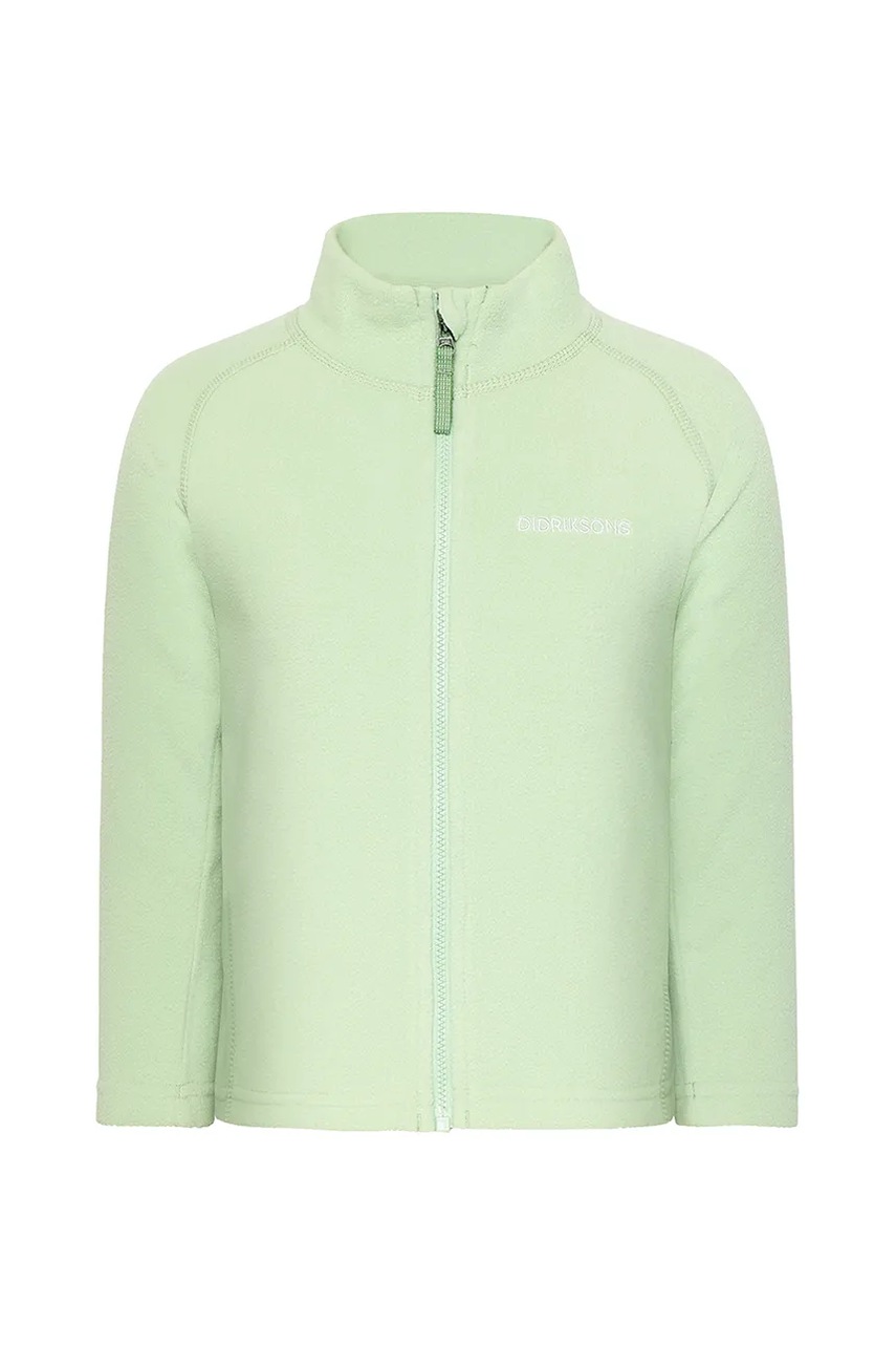 Детская кофта Didriksons MONTE KIDS FULLZIP цвет зелёный однотонная