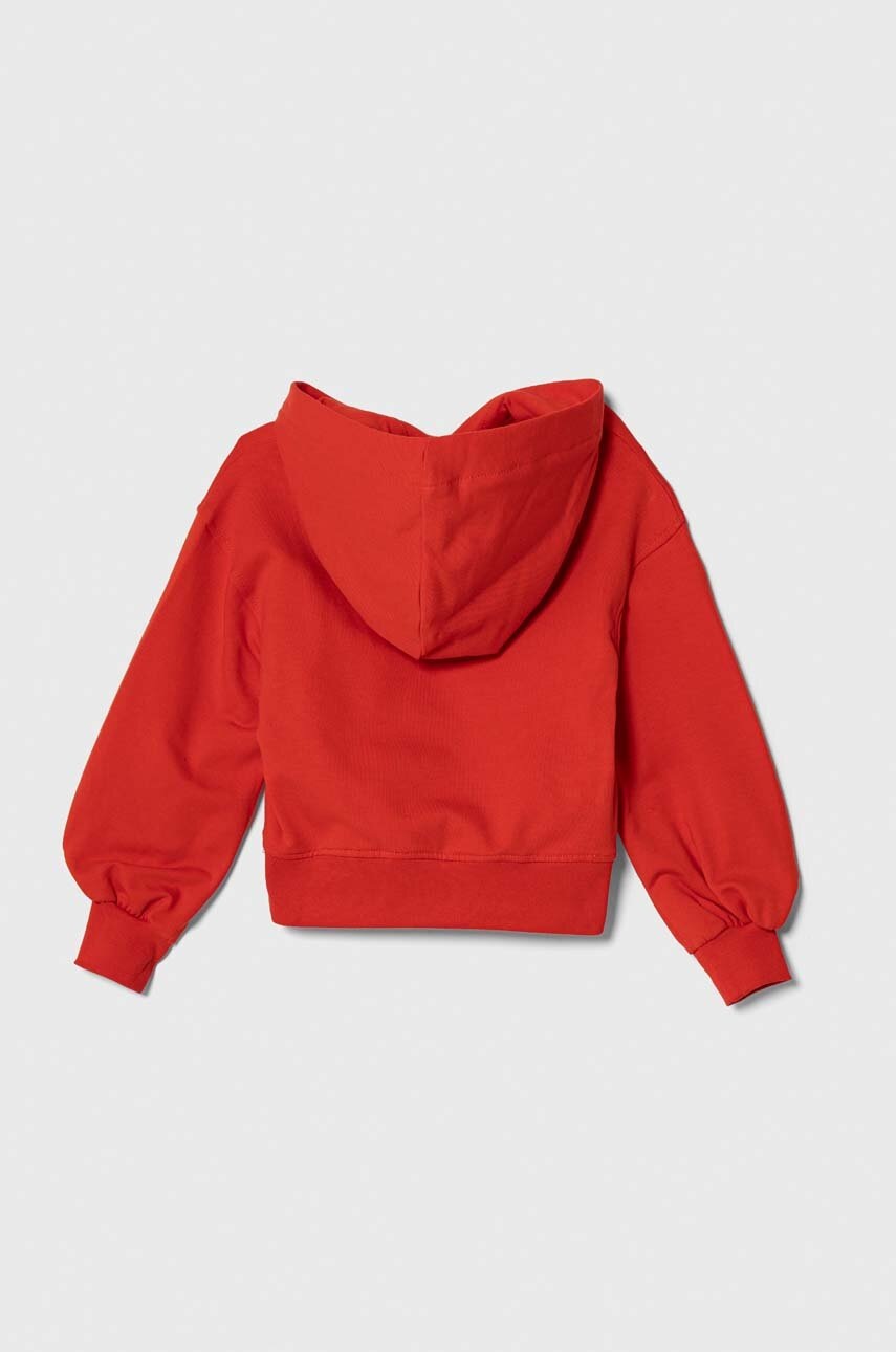 Детская кофта Pinko Up цвет красный с капюшоном с аппликацией