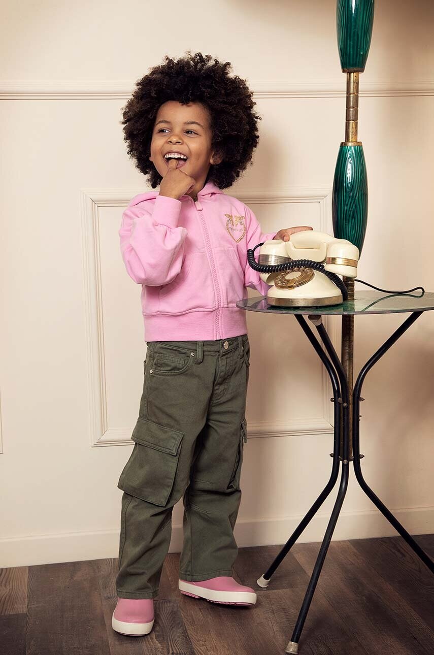 Детская кофта Pinko Up цвет розовый с капюшоном с аппликацией Детская кофта Pinko Up цвет розовый с капюшоном с аппликацией