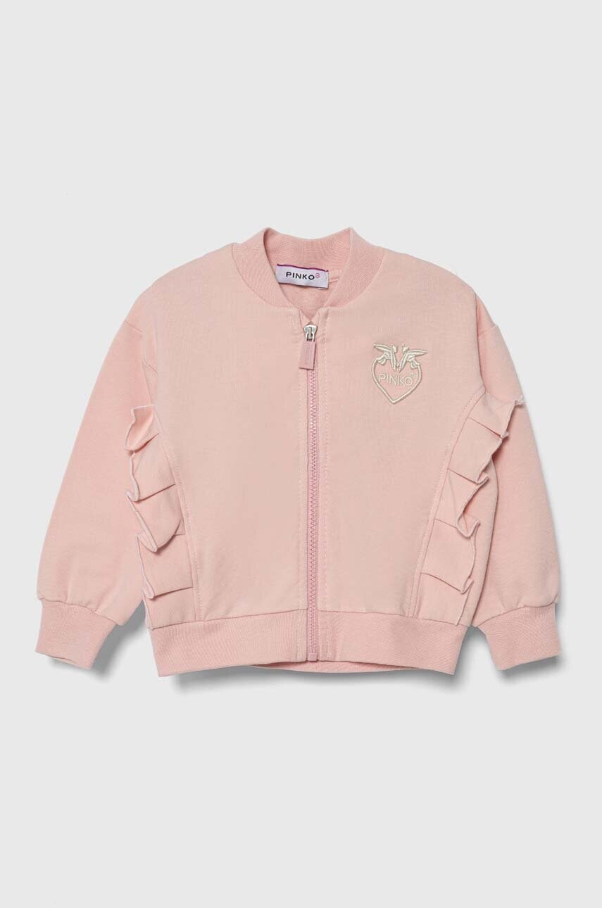 

Детская кофта Pinko Up цвет розовый с капюшоном с аппликацией