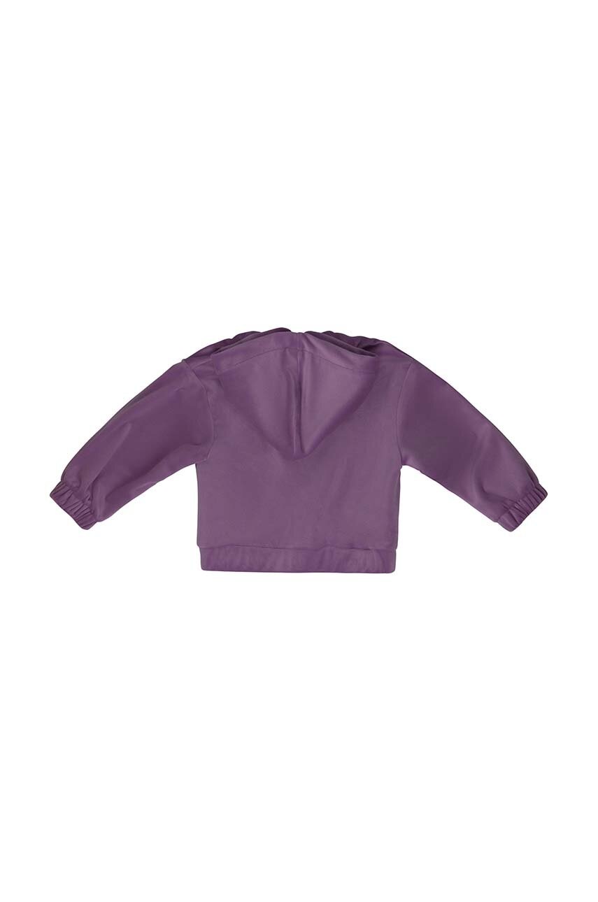 Детская кофта Pinko Up цвет фиолетовый с капюшоном с аппликацией
