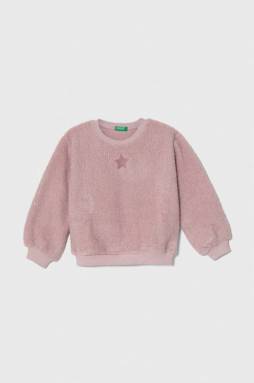 

Детская куртка из флиса United Colors of Benetton цвет фиолетовый с аппликацией