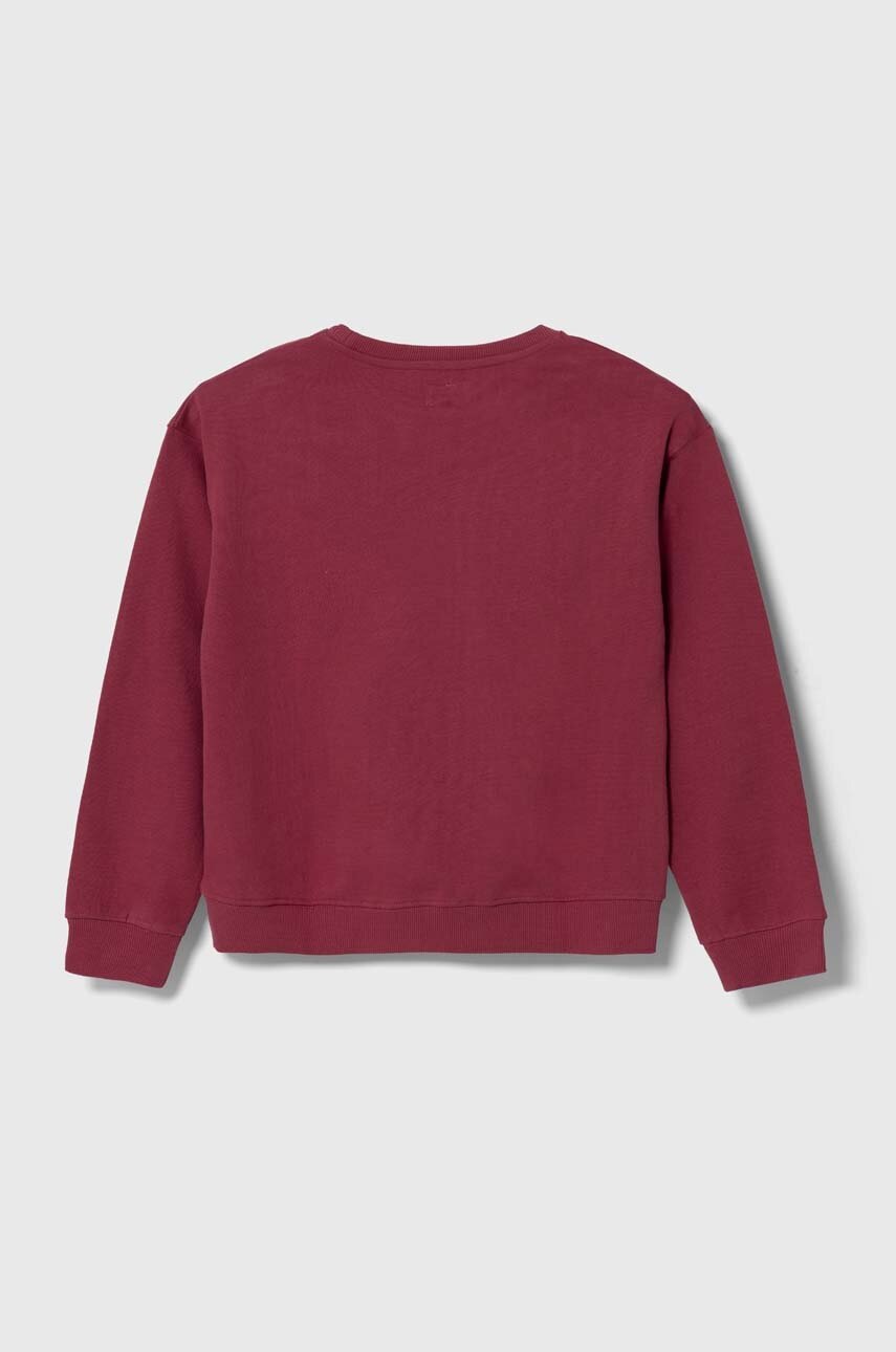 Детская хлопковая кофта Pepe Jeans цвет бордовый с принтом Детская хлопковая кофта Pepe Jeans цвет бордовый с принтом