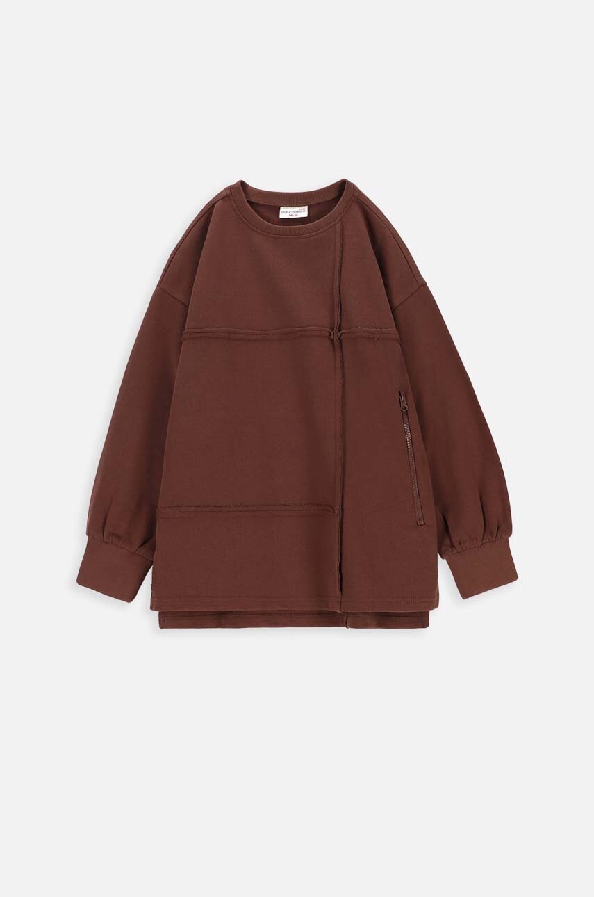 Детская хлопковая кофта Coccodrillo цвет коричневый однотонная Детская хлопковая кофта Coccodrillo цвет коричневый однотонная