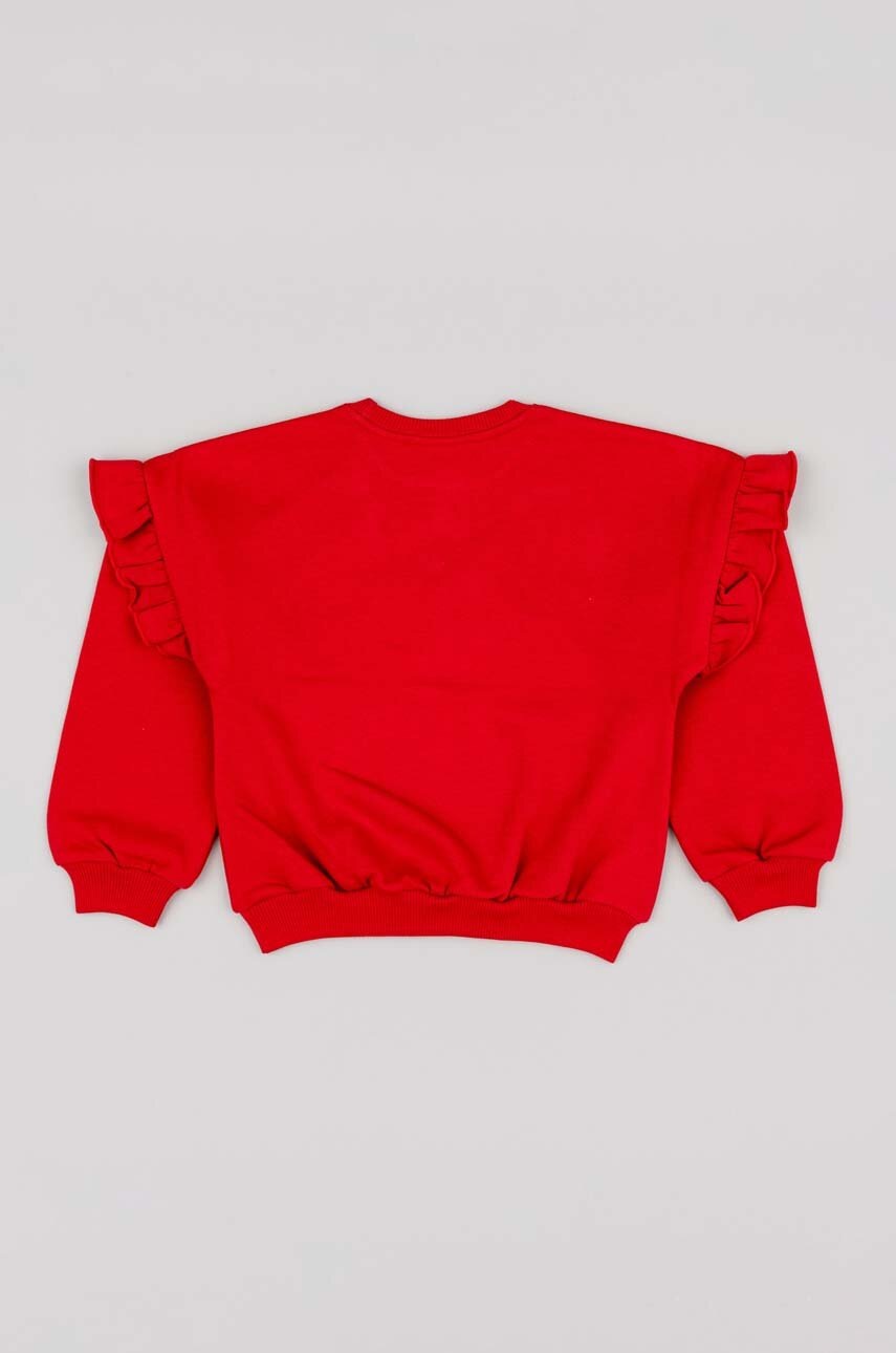 Дитяча бавовняна кофта zippy колір червоний з принтом