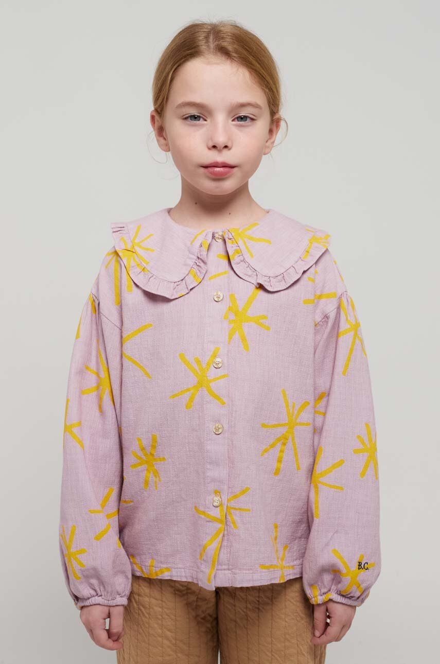 Levně Dětská bavlněná košile Bobo Choses fialová barva