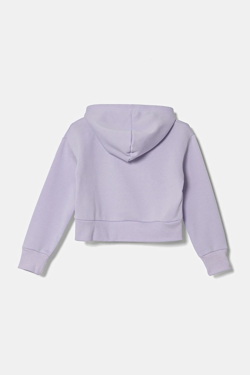 Дитяча кофта Under Armour UA Rival Fleece Crop колір фіолетовий з капюшоном меланж