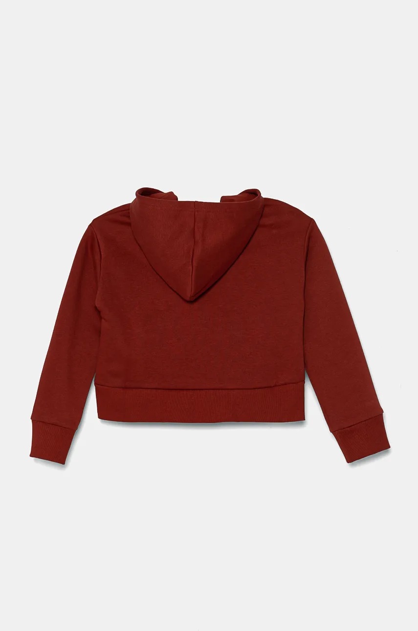 Детская кофта Under Armour UA Rival Fleece Crop цвет бордовый с капюшоном меланж