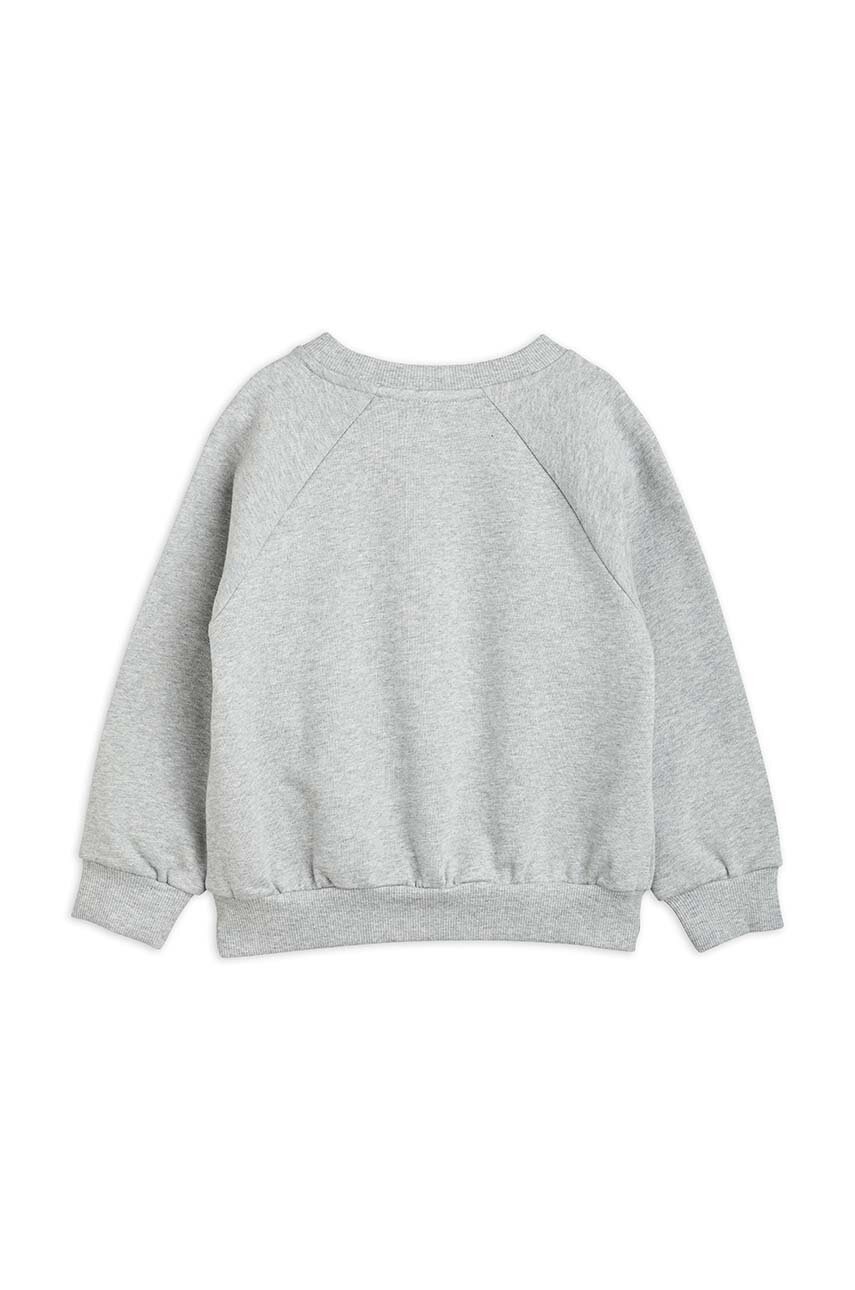 Дитяча бавовняна кофта Mini Rodini колір сірий з принтом Дитяча бавовняна кофта Mini Rodini колір сірий з принтом