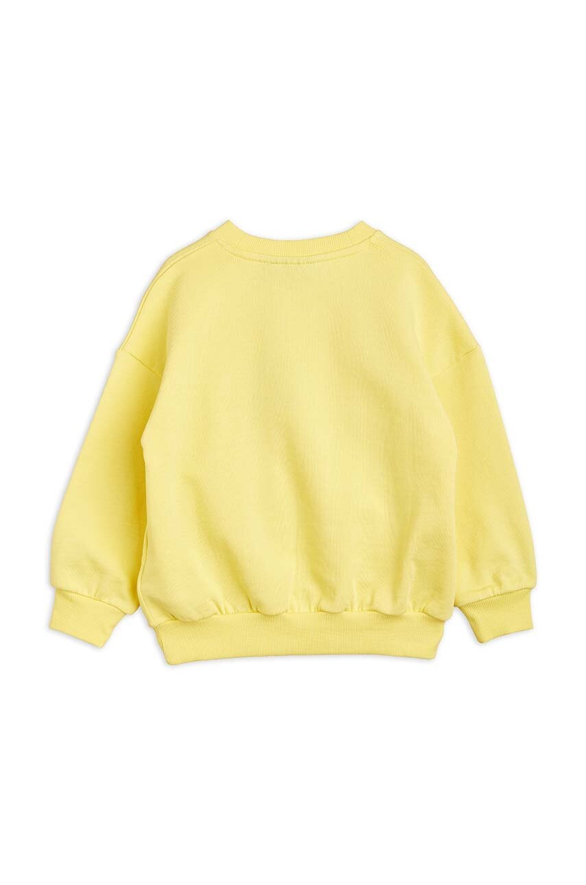 Детская хлопковая кофта Mini Rodini цвет жёлтый с принтом