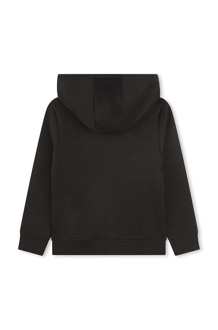 Детская кофта BOSS цвет чёрный с капюшоном с принтом