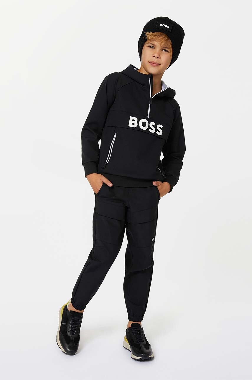 

Детская кофта BOSS цвет чёрный с аппликацией
