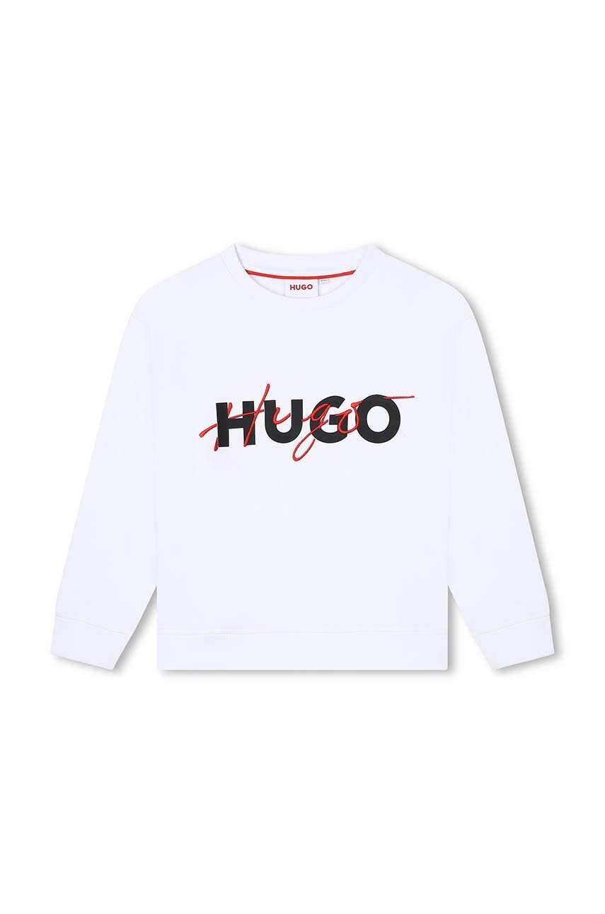 

Детская кофта HUGO цвет белый с принтом