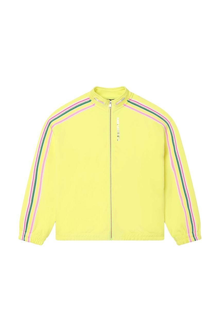 Dětská mikina Karl Lagerfeld žlutá barva, s potiskem - žlutá - 50 % Polyester