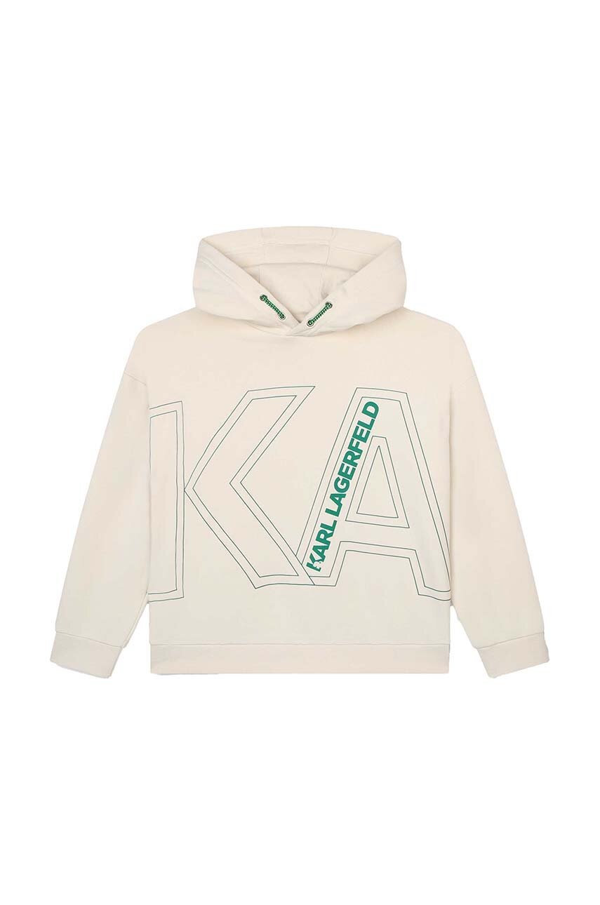 Детская кофта Karl Lagerfeld цвет бежевый с капюшоном с принтом в Кропивницком Детская кофта Karl Lagerfeld цвет бежевый с капюшоном с принтом в Кропивницком
