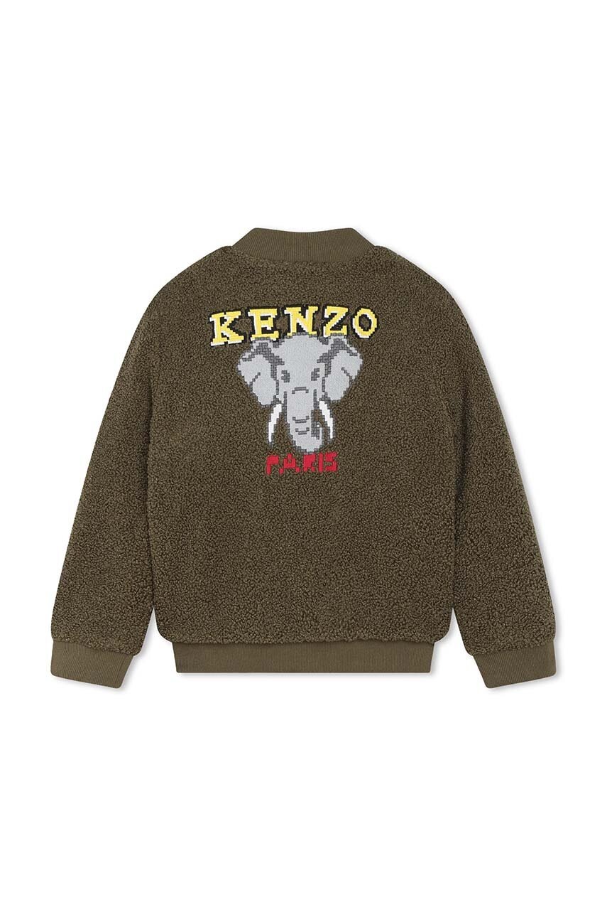 Детская кофта Kenzo Kids цвет зелёный с аппликацией