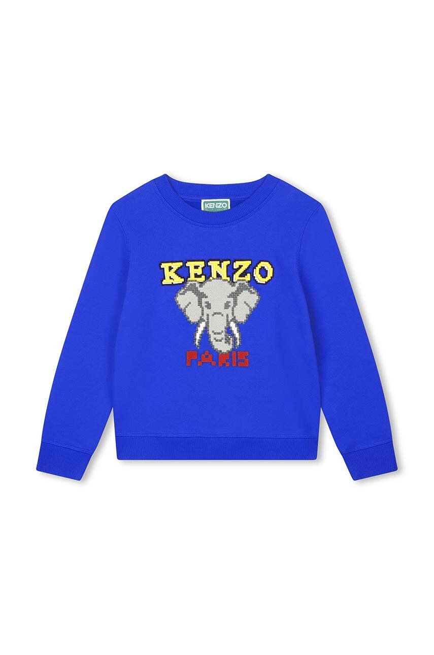 Kenzo Kids Hanorac De Bumbac Pentru Copii Culoarea Albastru Marin, Cu Imprimeu