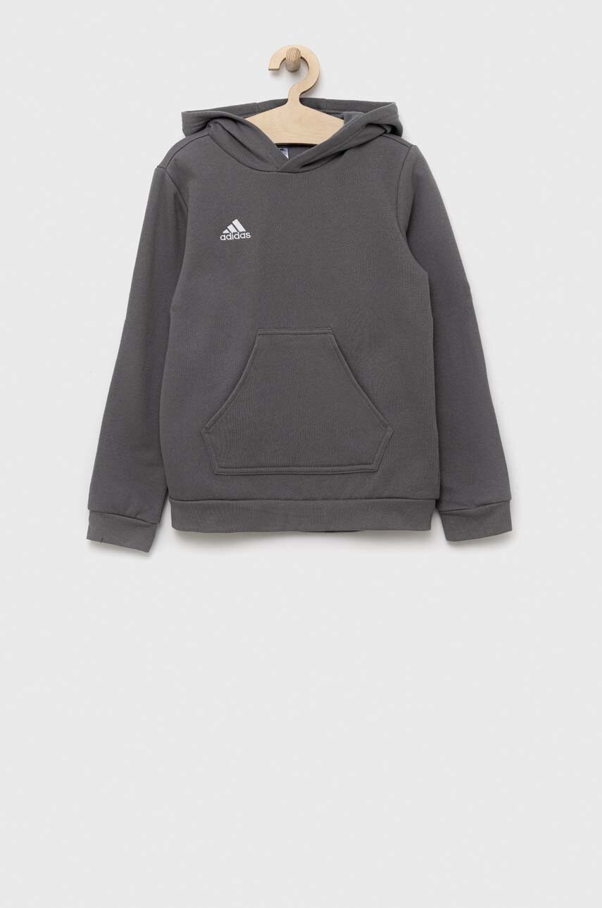 Levně Dětská mikina adidas Performance ENT22 HOODY Y šedá barva, s kapucí, hladká