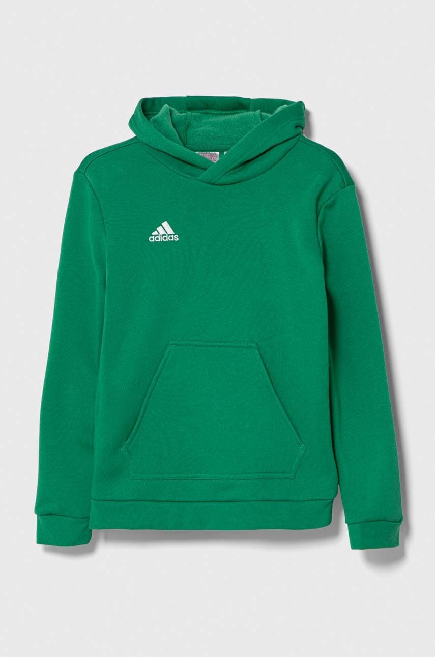 adidas Performance bluza copii ENT22 HOODY Y culoarea verde, cu glugă, cu imprimeu adidas Performance bluza copii ENT22 HOODY Y culoarea verde, cu glugă, cu imprimeu