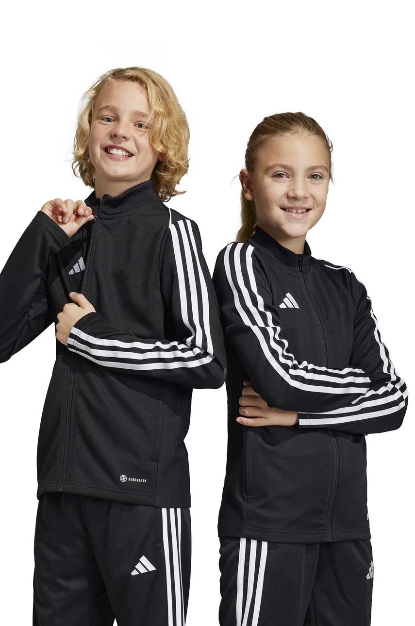 Levně Dětská mikina adidas Performance TIRO23L TR JKTY černá barva, vzorovaná