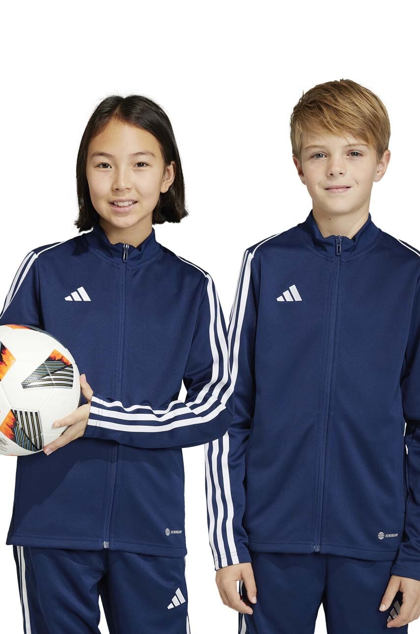 Dětská mikina adidas Performance TIRO23L TR JKTY tmavomodrá barva, vzorovaná - námořnická modř - 