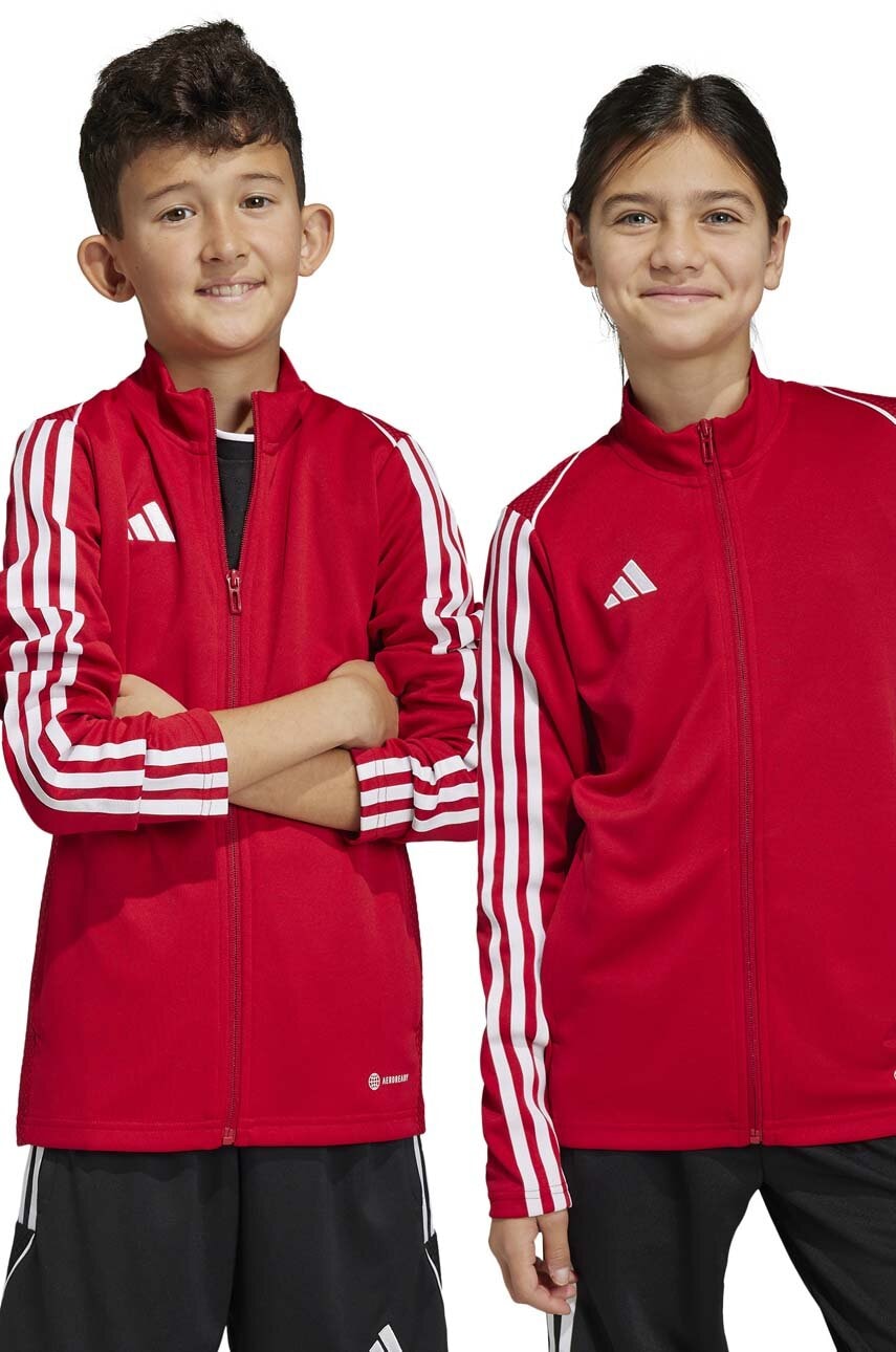 Levně Dětská mikina adidas Performance TIRO23L TR JKTY červená barva, s aplikací