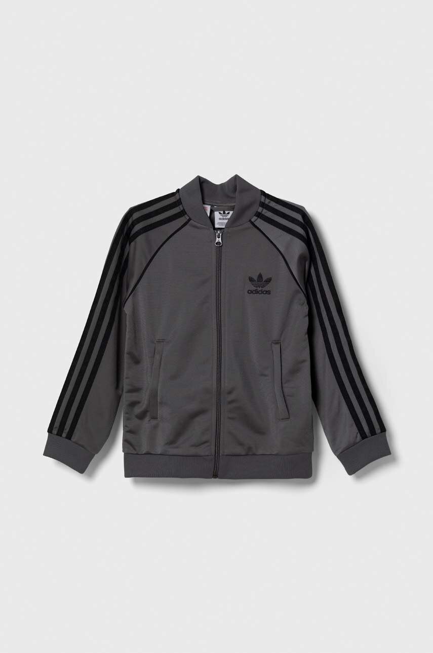 adidas Originals bluza copii culoarea gri, cu imprimeu