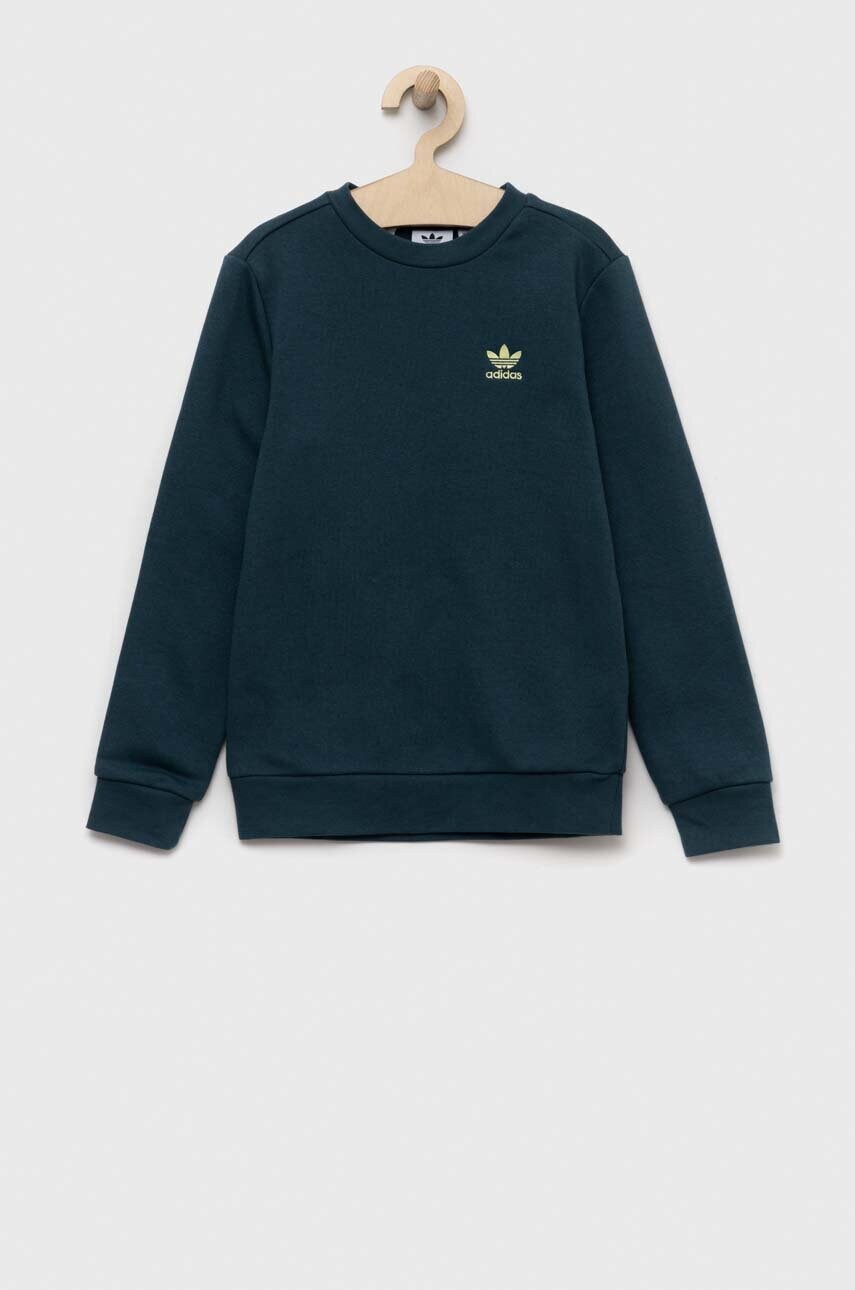 

Дитяча кофта adidas Originals колір зелений однотонна