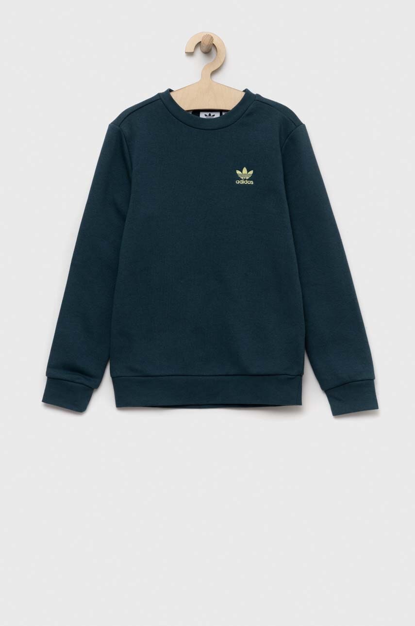 Детская кофта adidas Originals цвет зелёный однотонная Детская кофта adidas Originals цвет зелёный однотонная