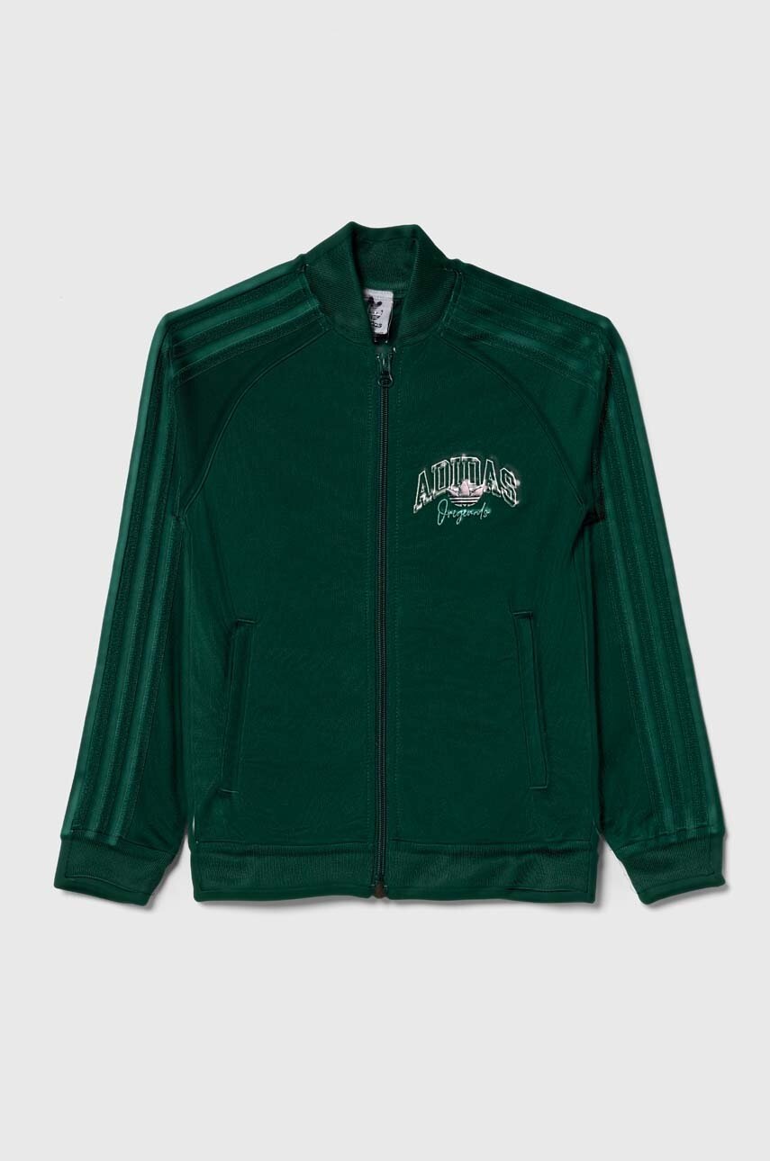 

Детская кофта adidas Originals цвет зелёный с аппликацией