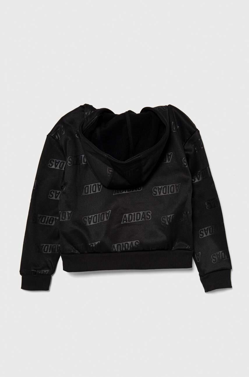 Детская кофта adidas JG BLUV Q4 HD цвет чёрный с капюшоном узор Детская кофта adidas JG BLUV Q4 HD цвет чёрный с капюшоном узор
