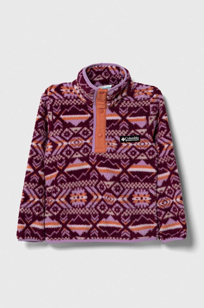 

Дитяча кофта Columbia U Helvetia Half Snap Fle колір фіолетовий однотонна