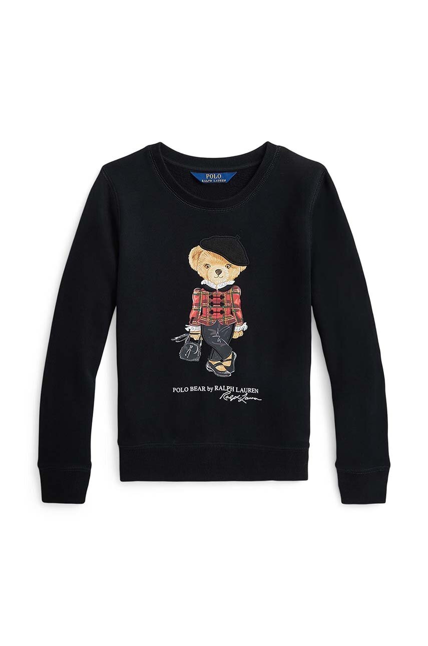 

Детская кофта Polo Ralph Lauren цвет чёрный с принтом
