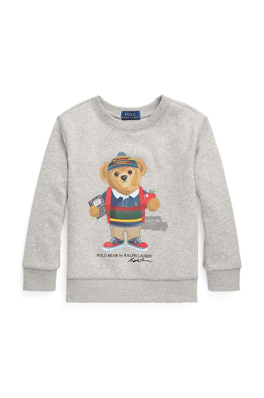 

Дитяча кофта Polo Ralph Lauren колір сірий з принтом