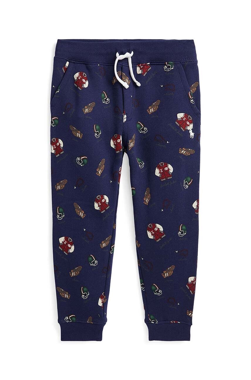 Levně Dětské tepláky Polo Ralph Lauren tmavomodrá barva, vzorované