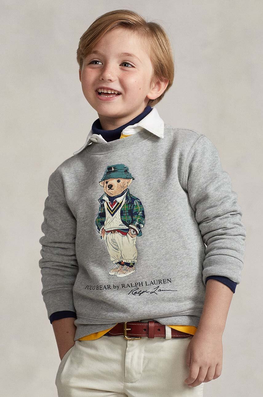

Дитяча кофта Polo Ralph Lauren колір сірий з аплікацією