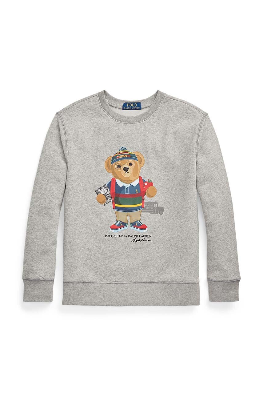 

Детская кофта Polo Ralph Lauren цвет серый с принтом