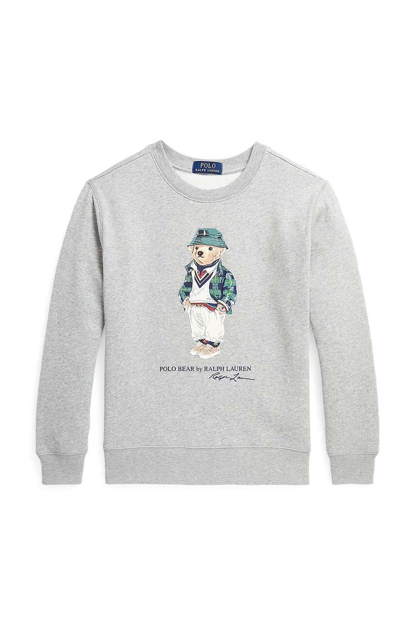 

Детски суичър Polo Ralph Lauren в сиво с принт, Сив